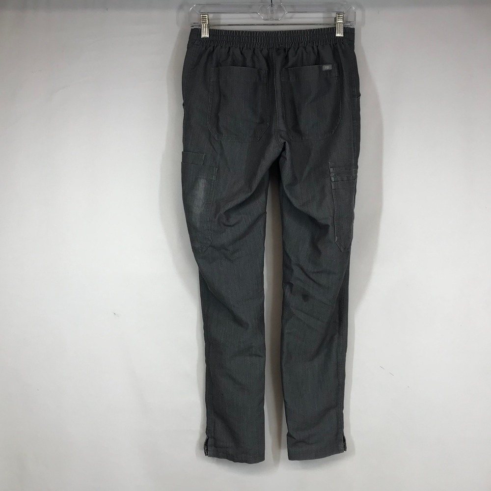 FIGS Graphite Gray Cargo Scrub Pants Slim Fit Jogger Teal Drawstring Mens Small - Picture 5 of 13